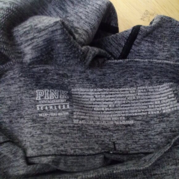 Pink Victoria's Secret Leggings Women XS Seamless Ankle Cropped Mesh Gray - Picture 9 of 15